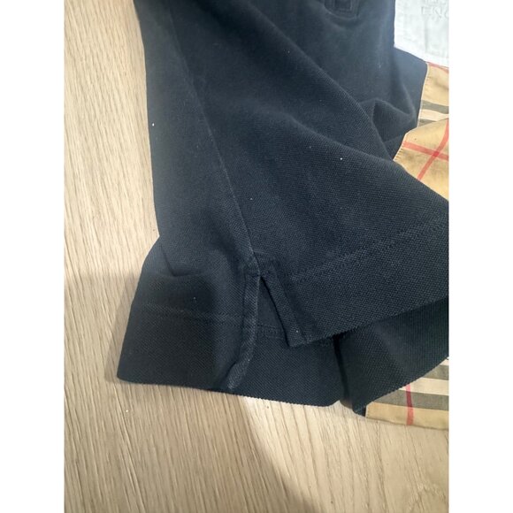 Burberry Kids Polo Shirt Size 10Y Black & Classic Check Panel with Zip Closure - Picture 8 of 9